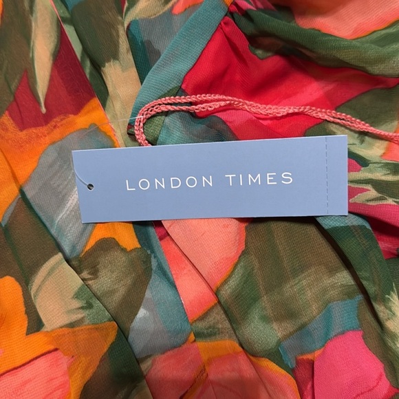 London Times Women's Twist Neck Halter Maxi Dress Sz 12 - Picture 14 of 14